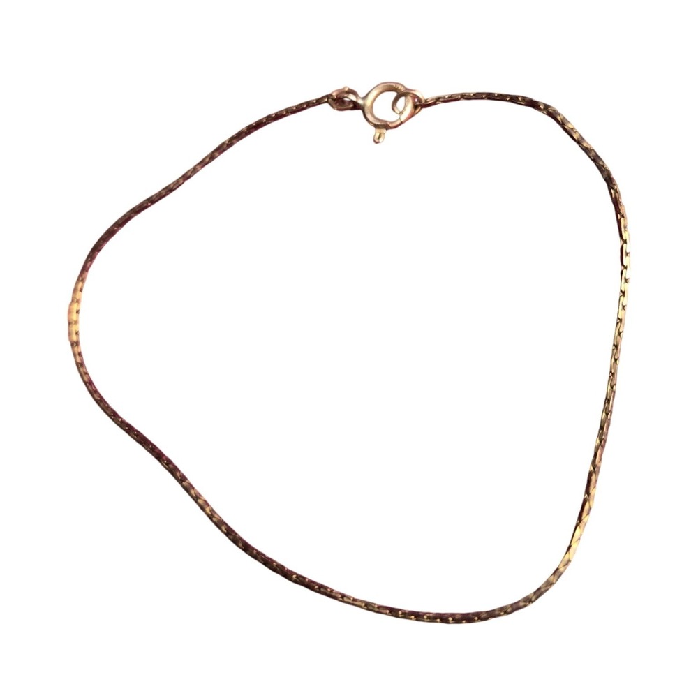 Vintage 1/20 14K Gold Filled Flat Herringbone Chain Bracelet 7" Ring Clasp
